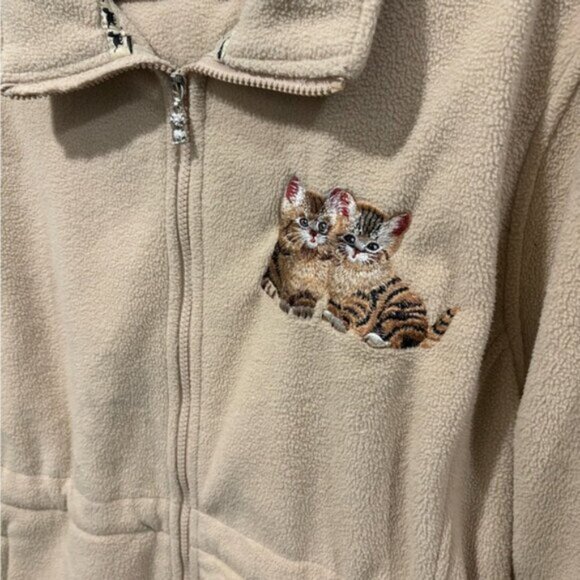THE BRADFORD EXCHANGE VINTAGE CAT EMBROIDERED ZIP UP - Picture 7 of 7